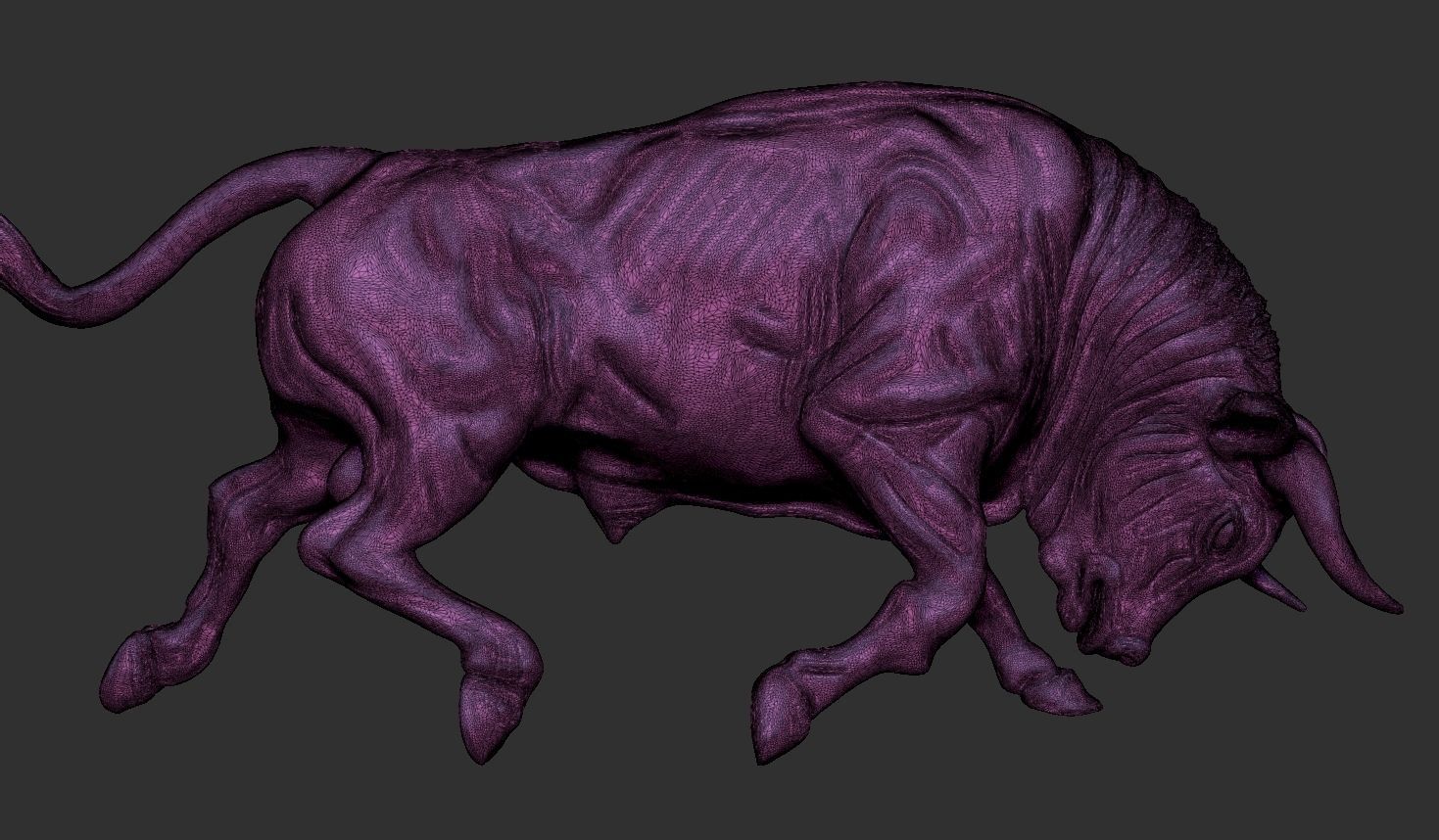 Charging Bull 3D print model_12