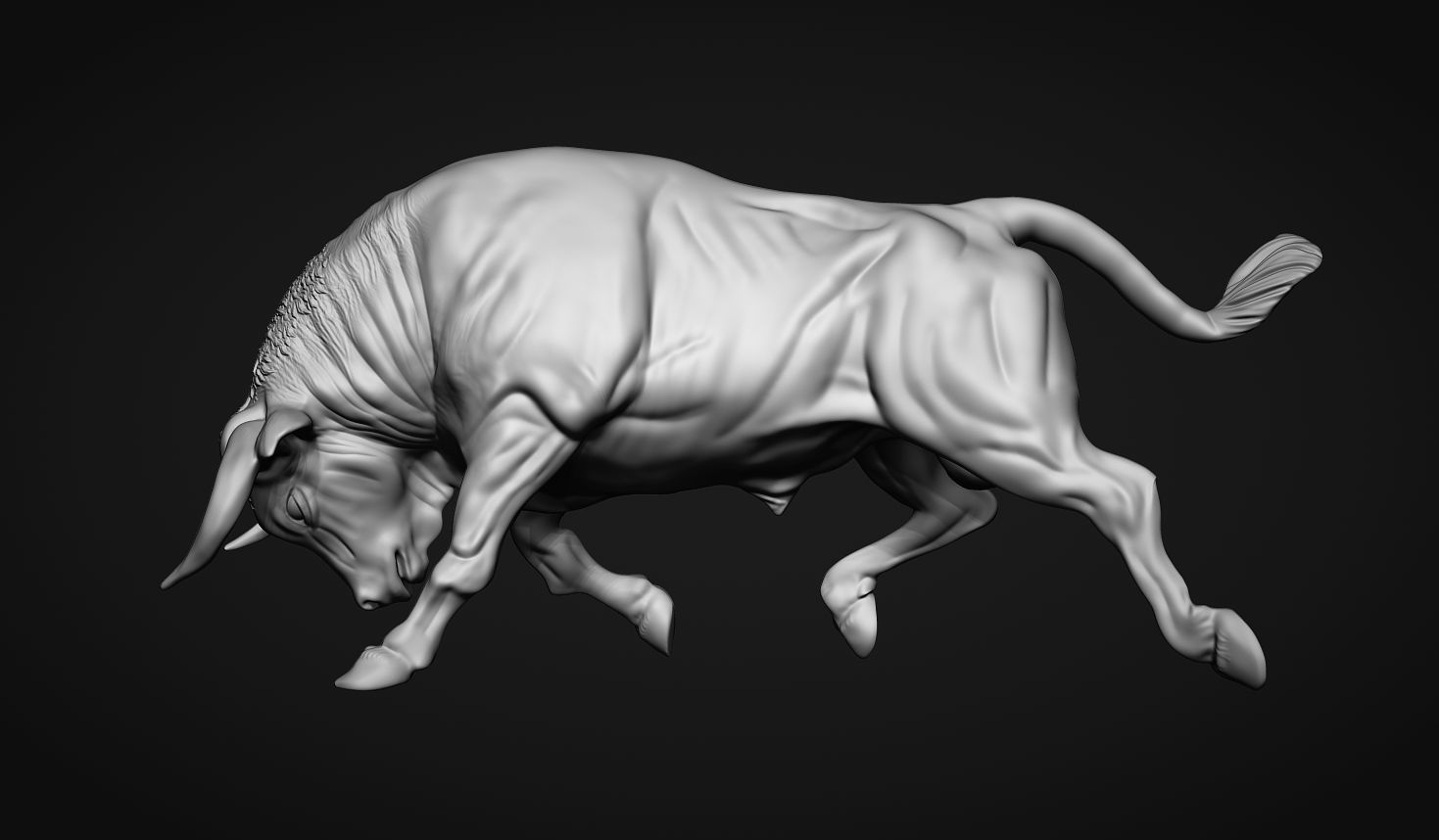 Charging Bull 3D print model_7