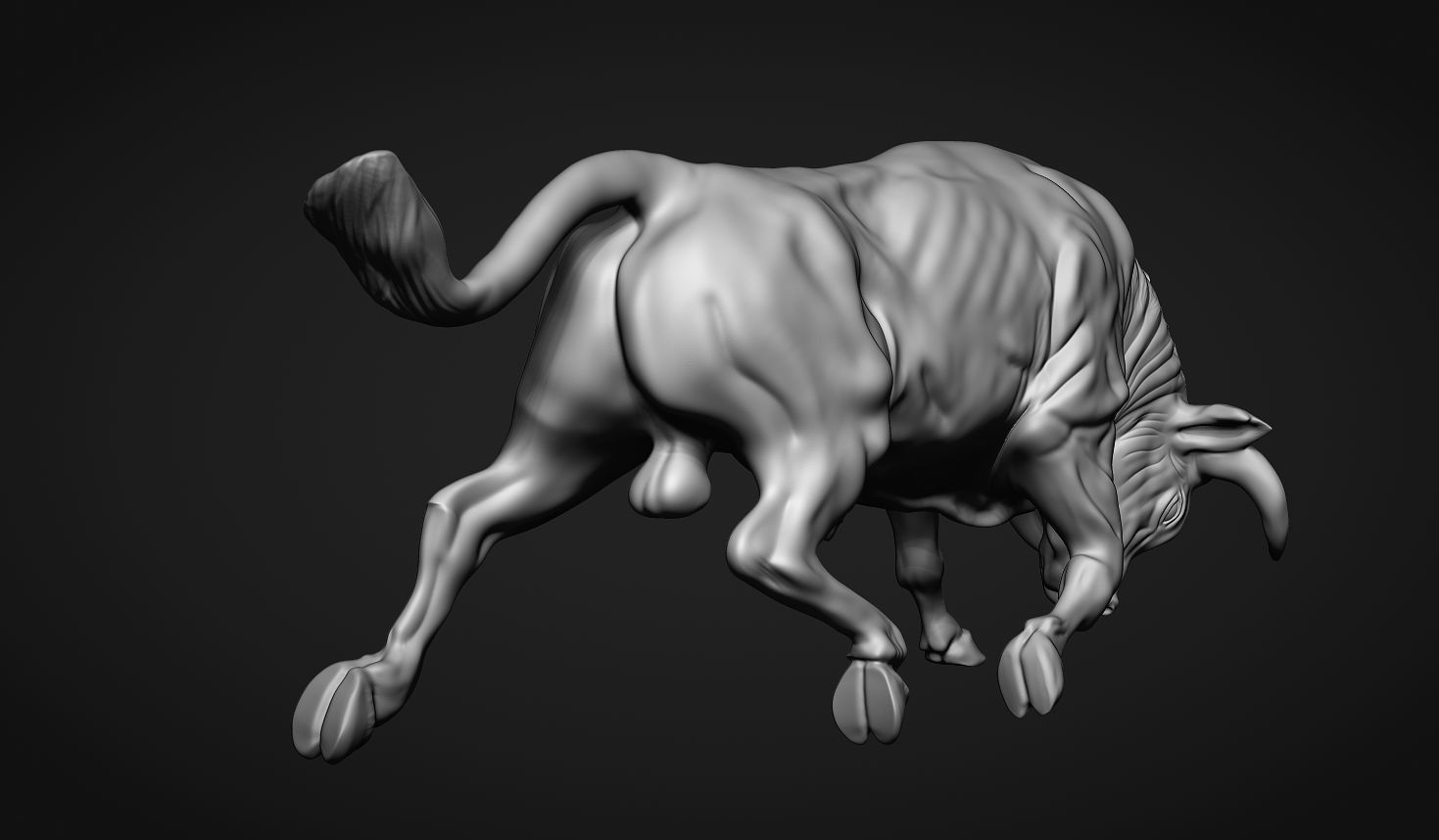 Charging Bull 3D print model_9