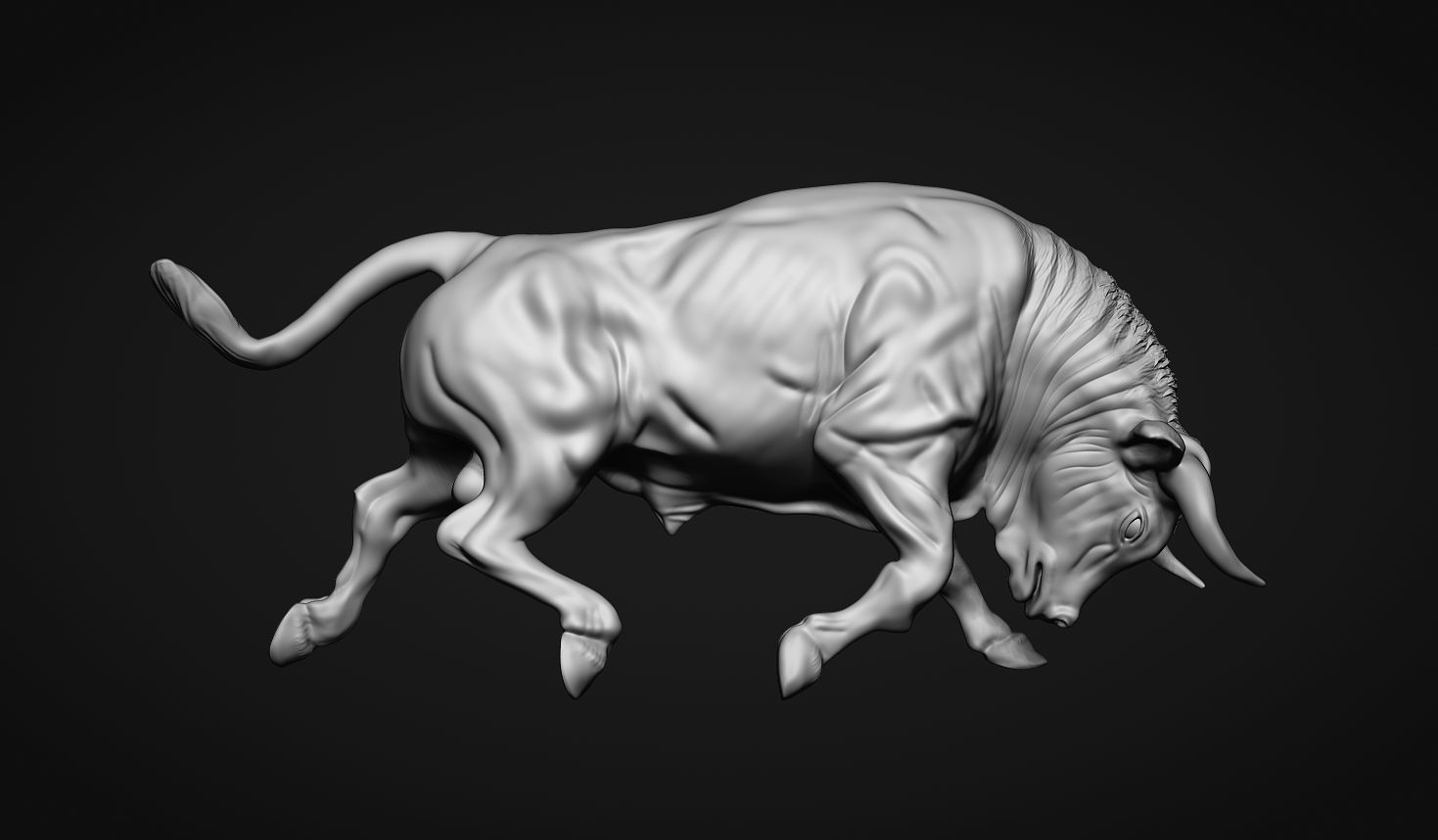 Charging Bull 3D print model_1