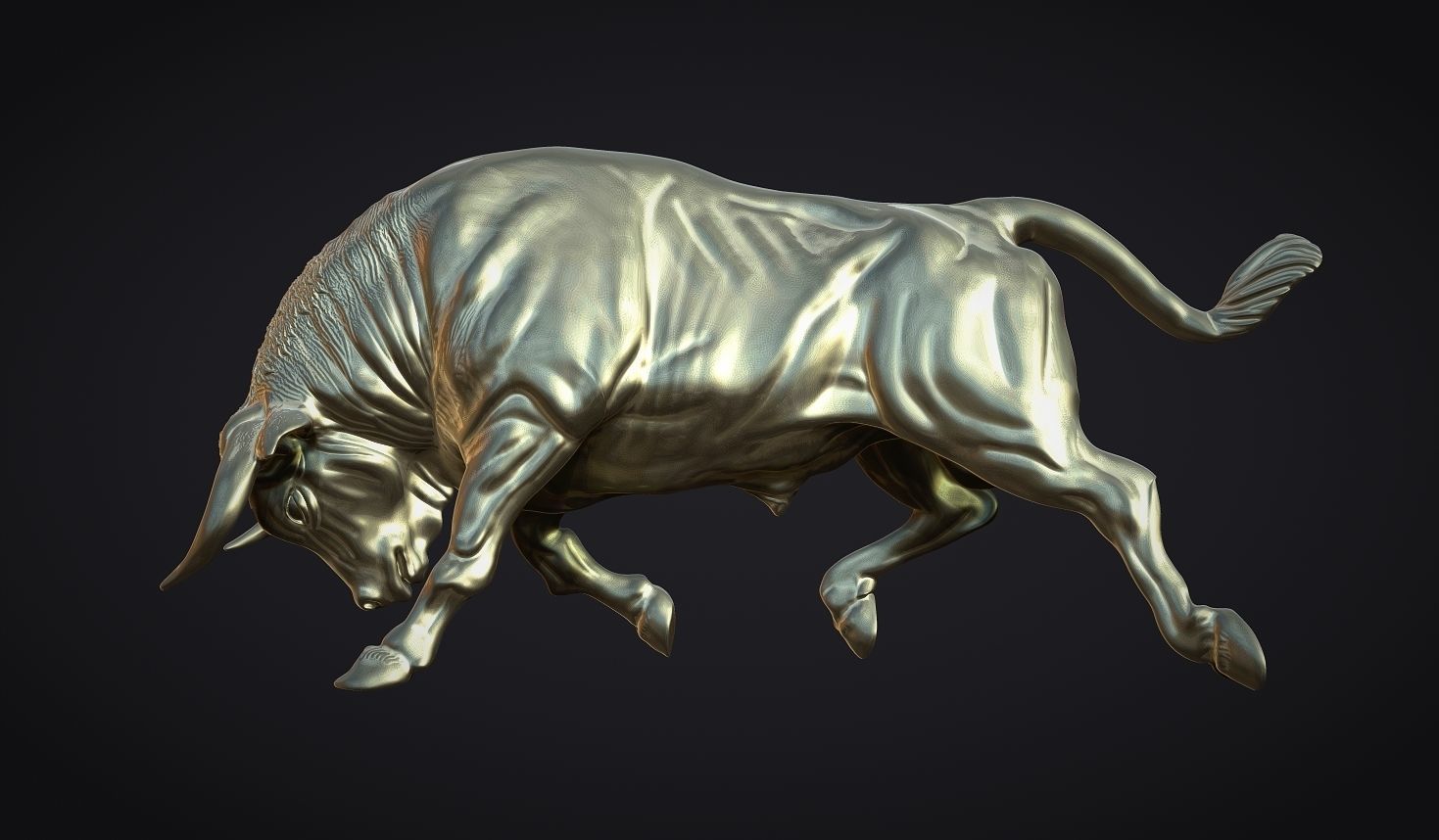 Charging Bull 3D print model_10
