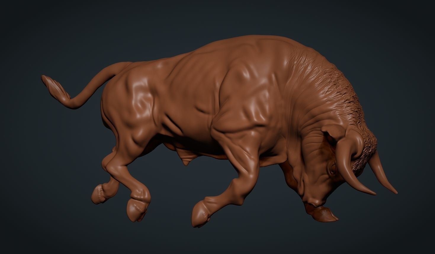Charging Bull 3D print model_13