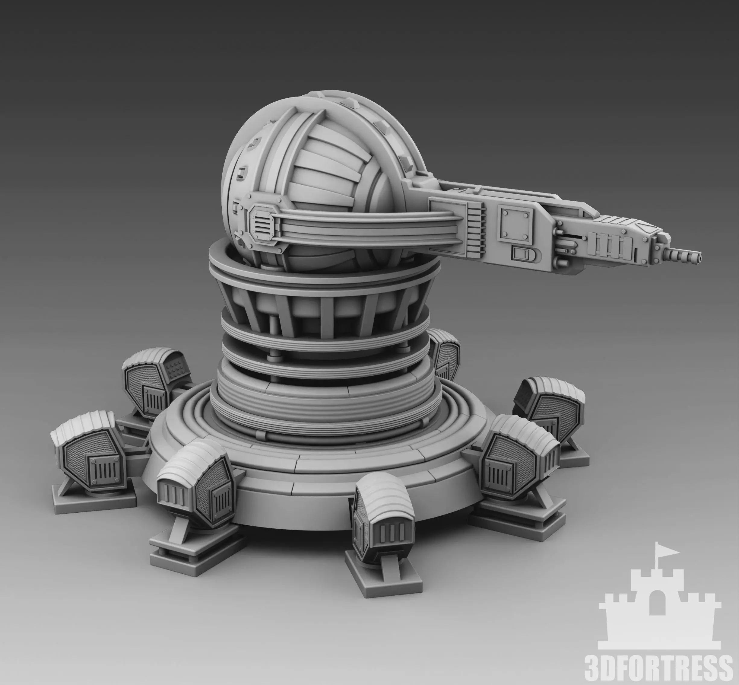 Marsian turret 3D print model_0