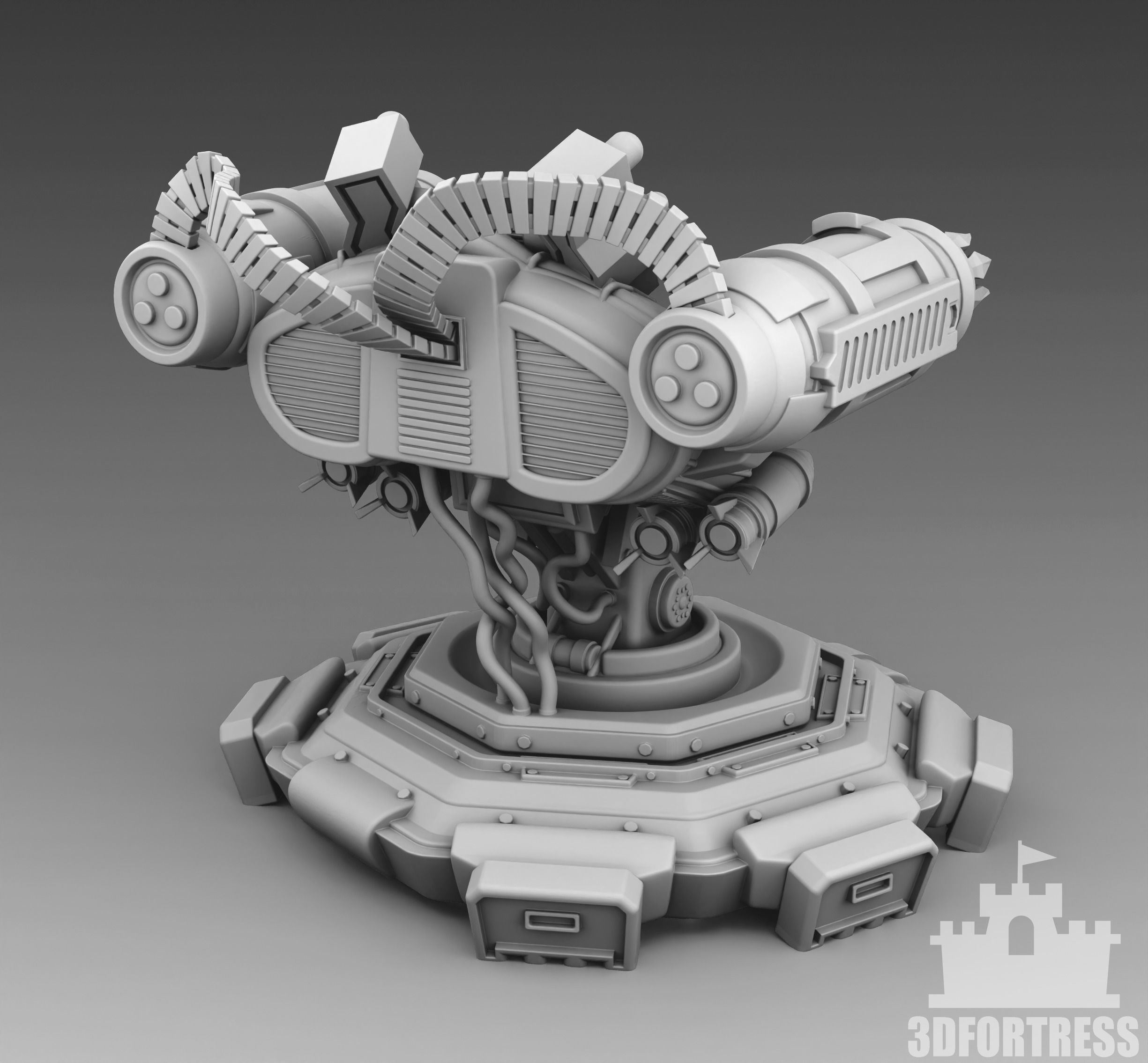 Marsian robot turret 3D print model_2