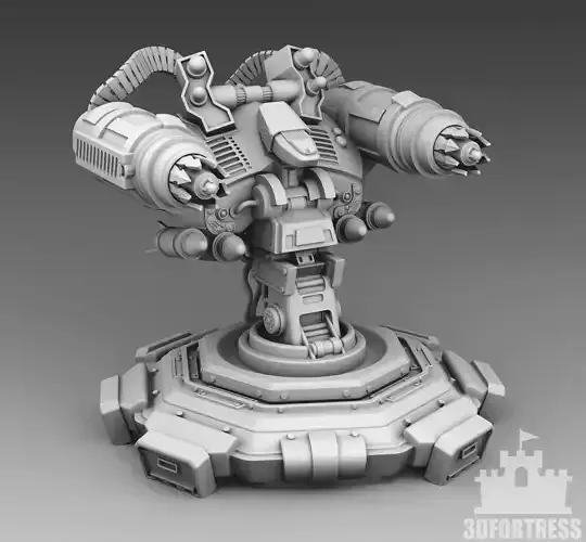 Marsian robot turret 3D print model
