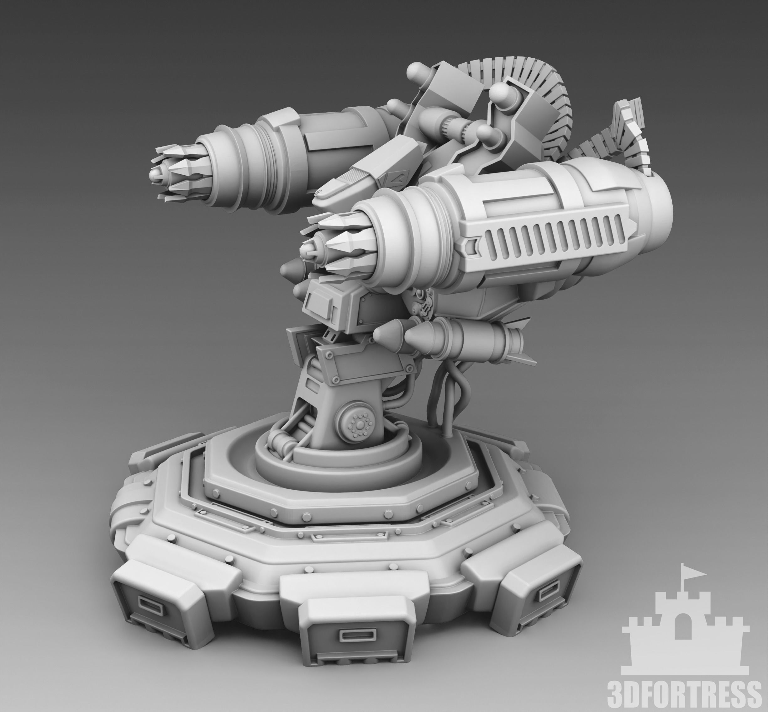 Marsian robot turret 3D print model_1