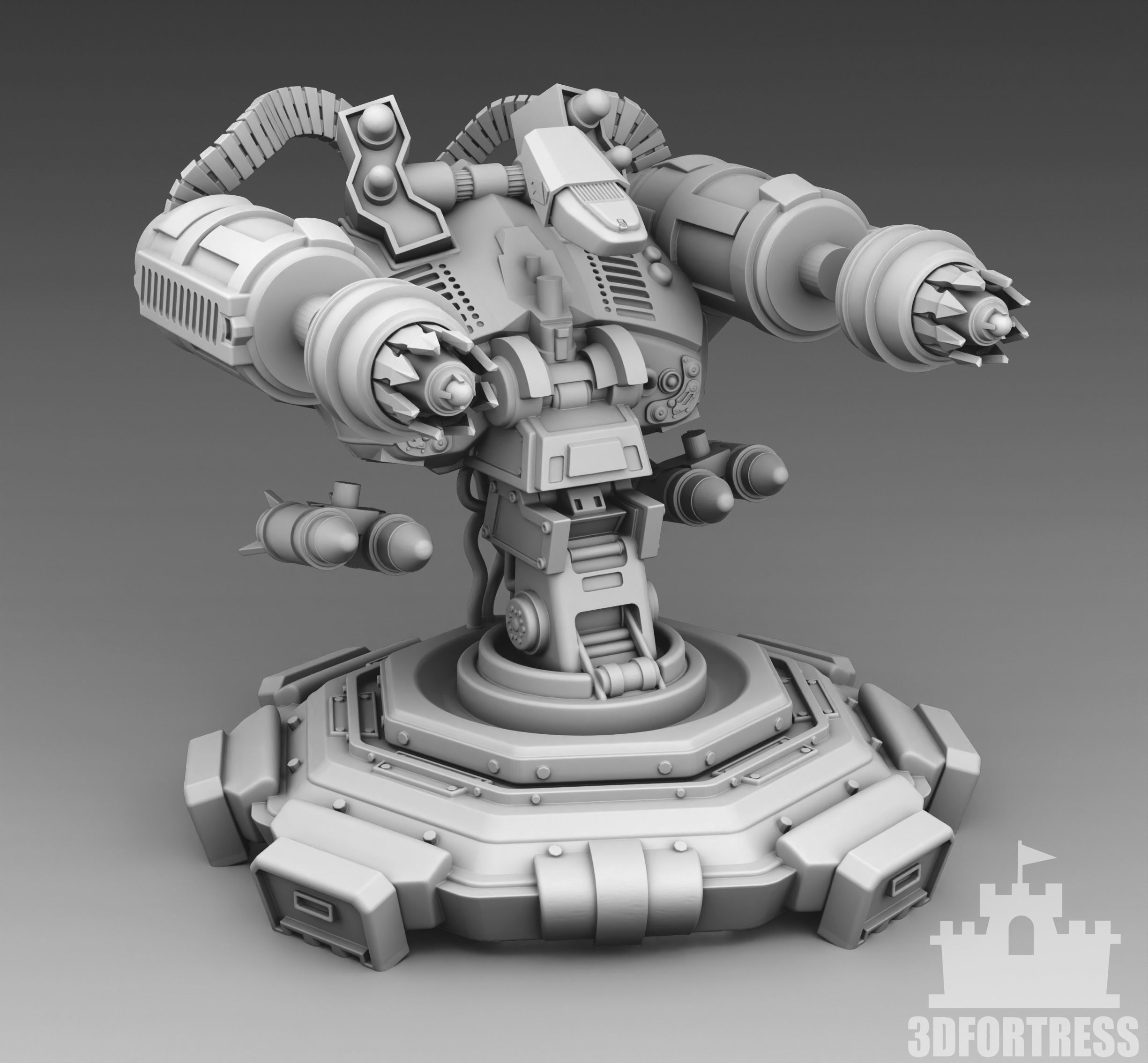 Marsian robot turret 3D print model_3