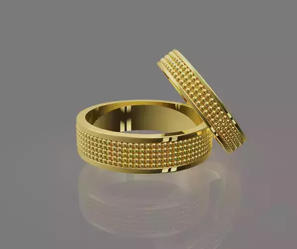 Millgrain Couple Wedding Bands 4-14US Sizes