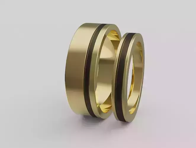 Inlay Couple Wedding Bands 4-14US Sizes