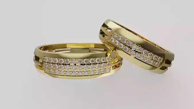 Modern Couple Wedding Bands 4-14US Sizes
