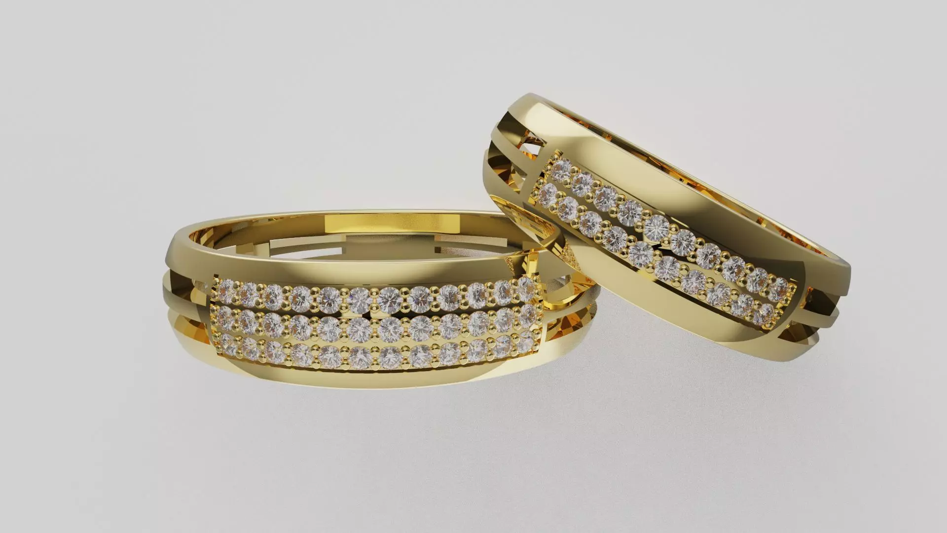 Modern Couple Wedding Bands 4-14US Sizes 3D print model