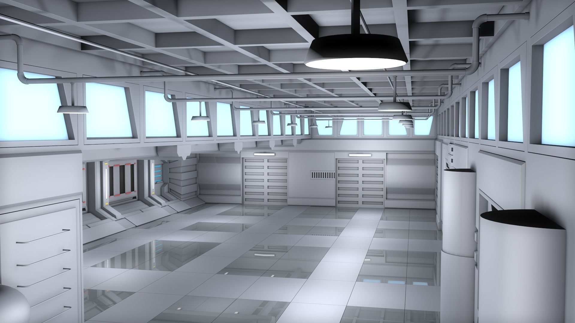 Sci Fi Room Interior 3D model_4