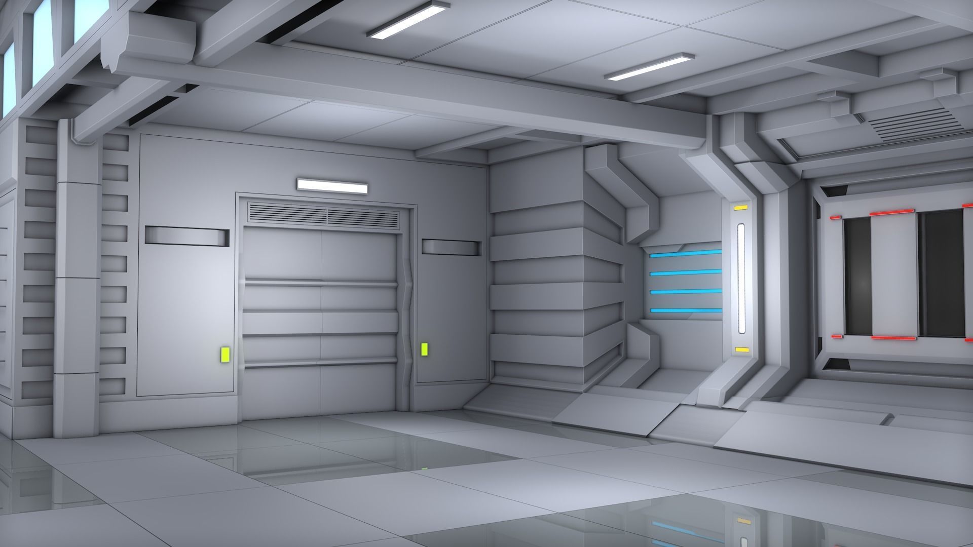Sci Fi Room Interior 3D model_10