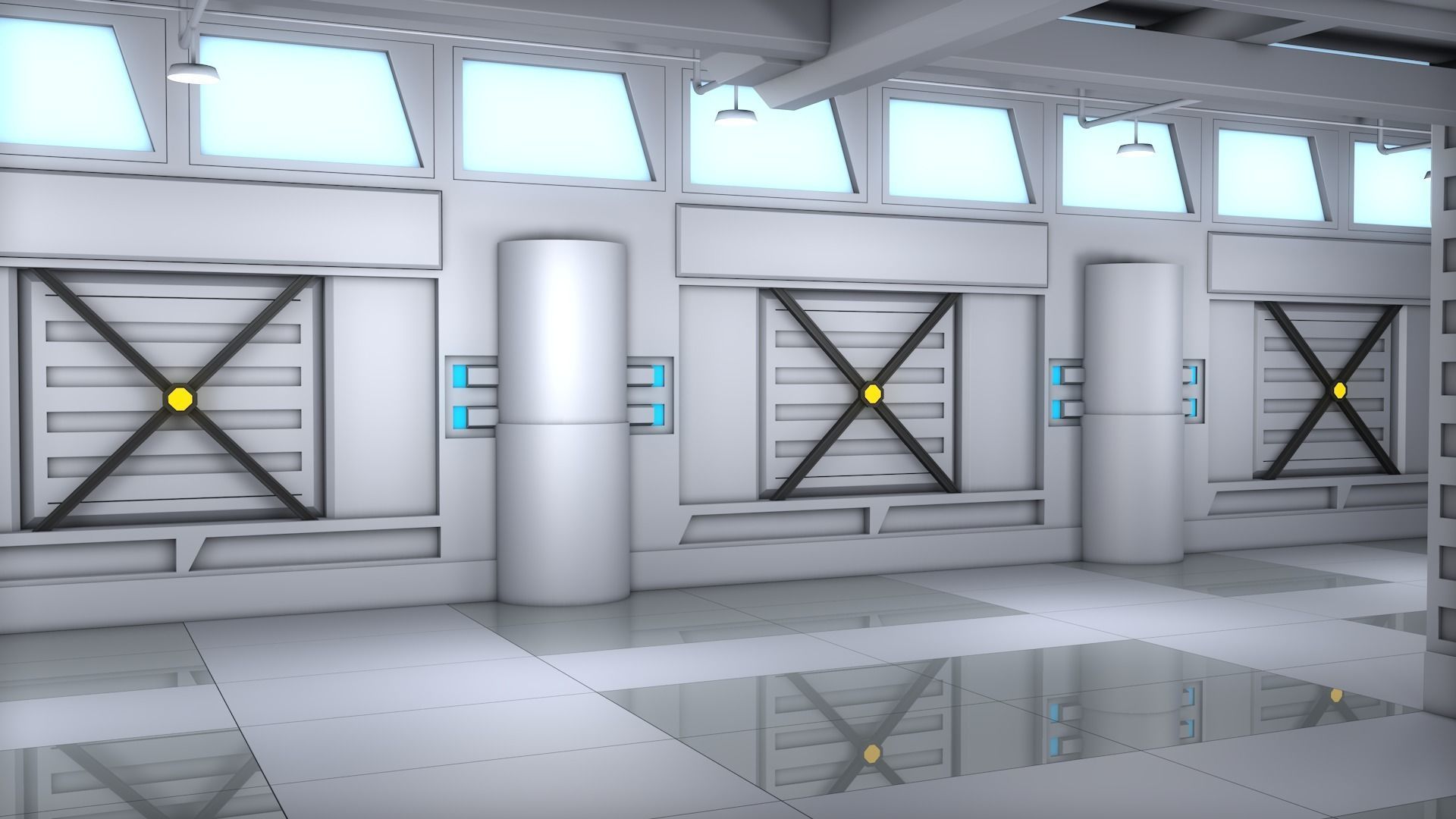 Sci Fi Room Interior 3D model_7
