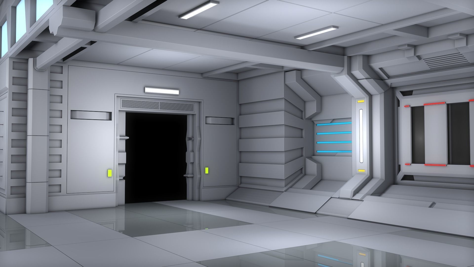 Sci Fi Room Interior 3D model_9