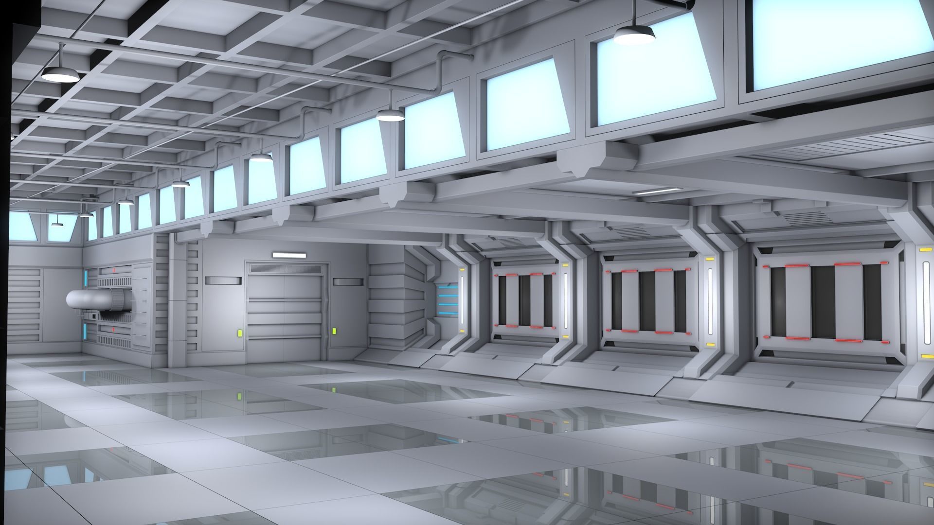 Sci Fi Room Interior 3D model_2