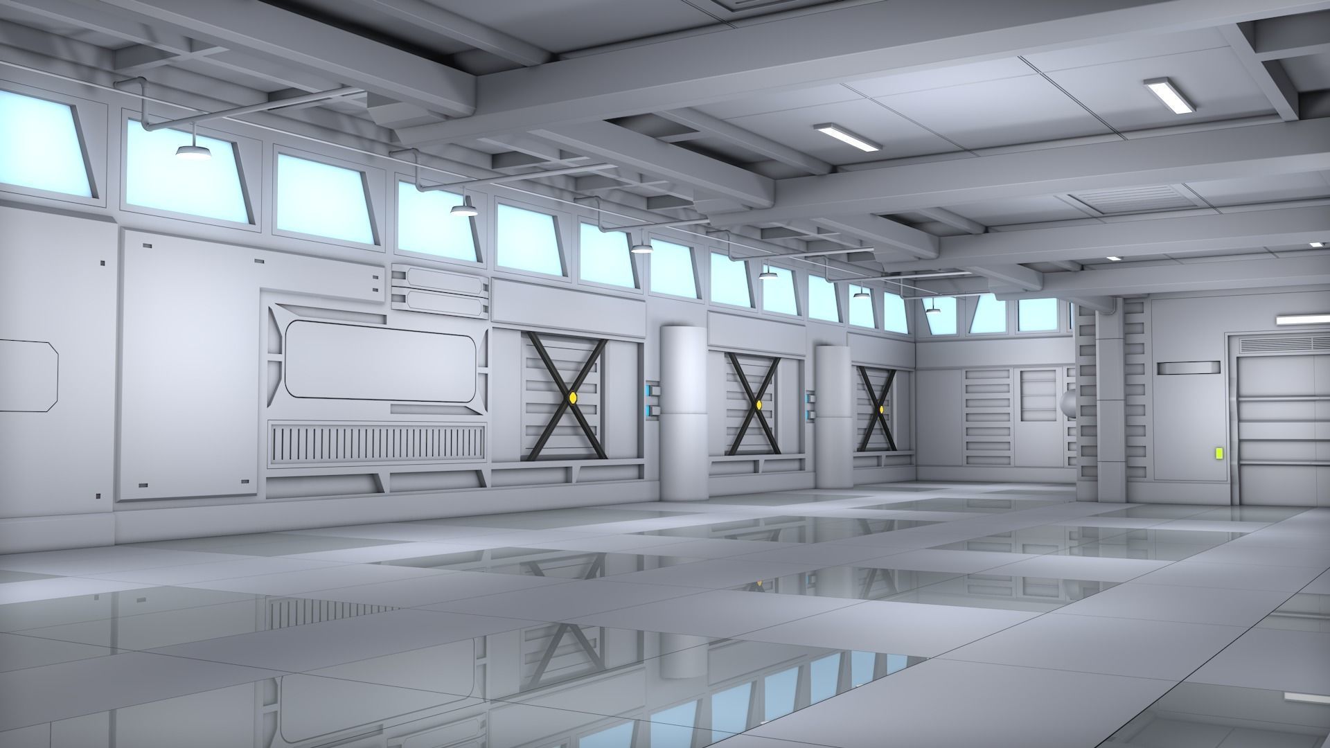 Sci Fi Room Interior 3D model_1