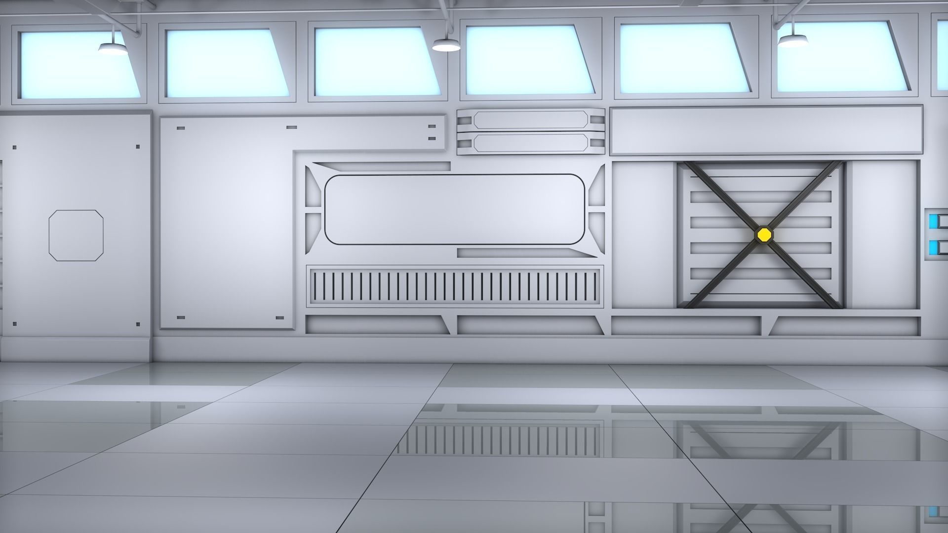 Sci Fi Room Interior 3D model_6
