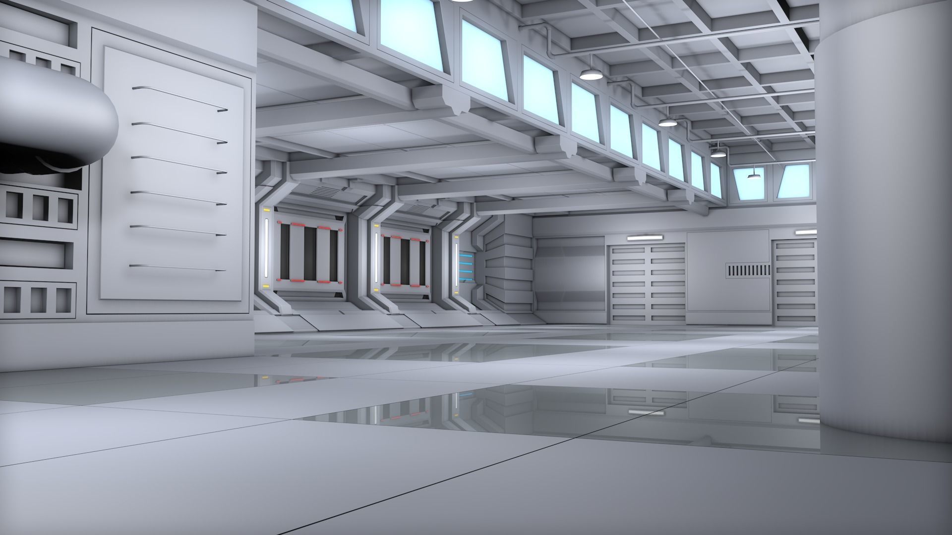 Sci Fi Room Interior 3D model_5