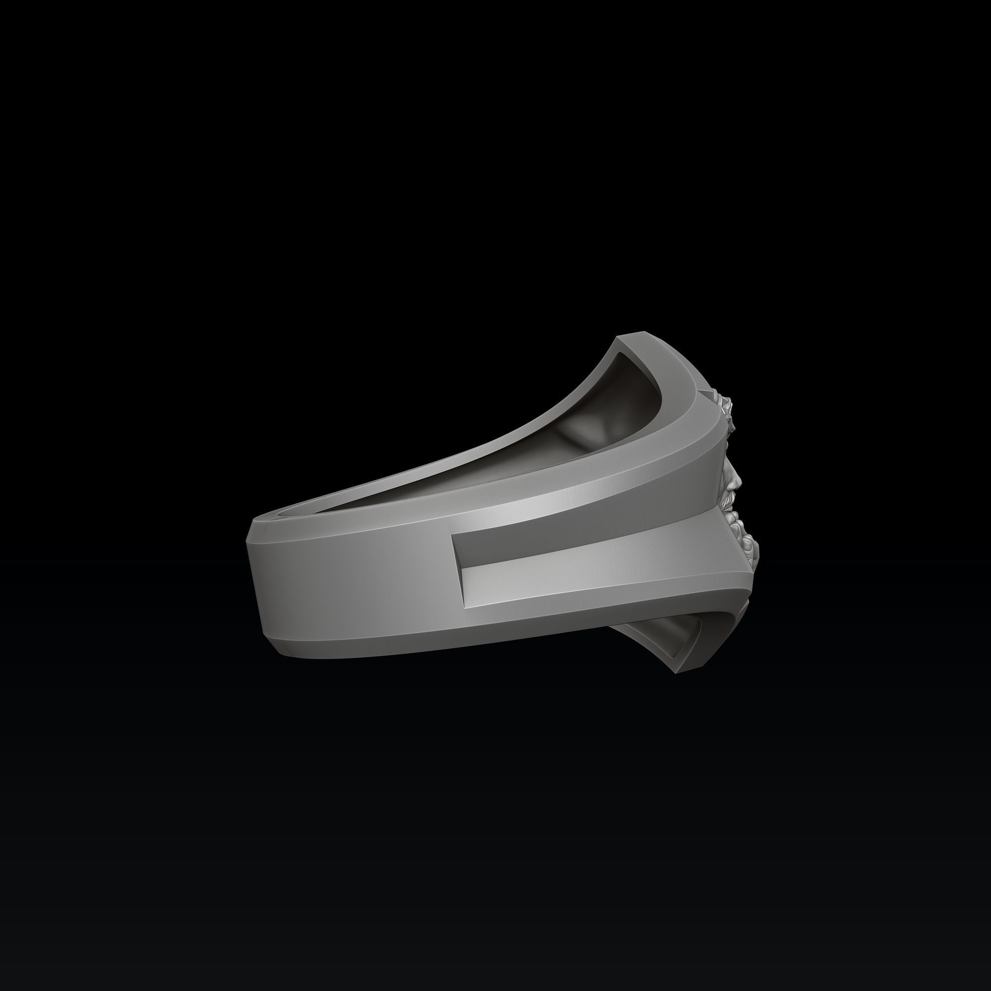 Praying Jesus Cross Ring 3D print model_1