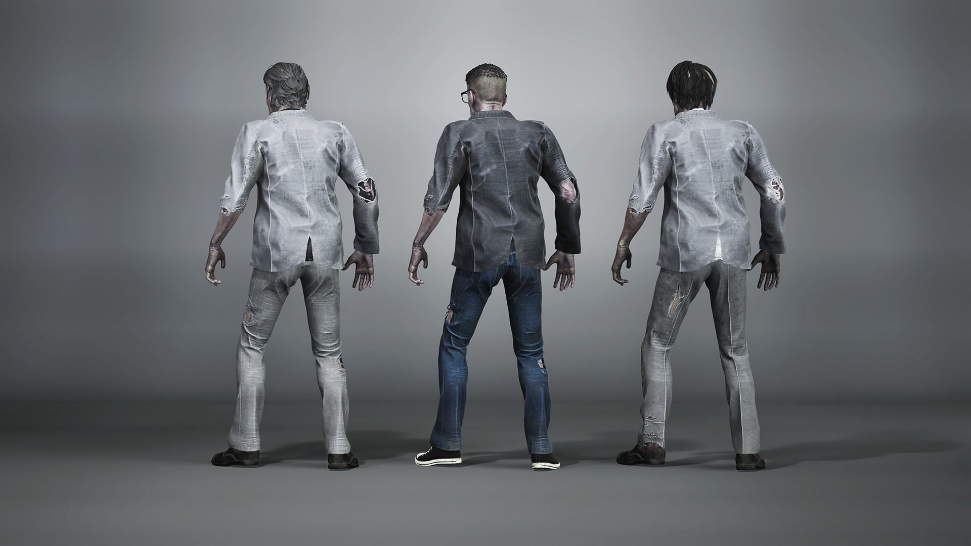 Zombie Buisness Jackets Clothes Low-poly 3D model_2