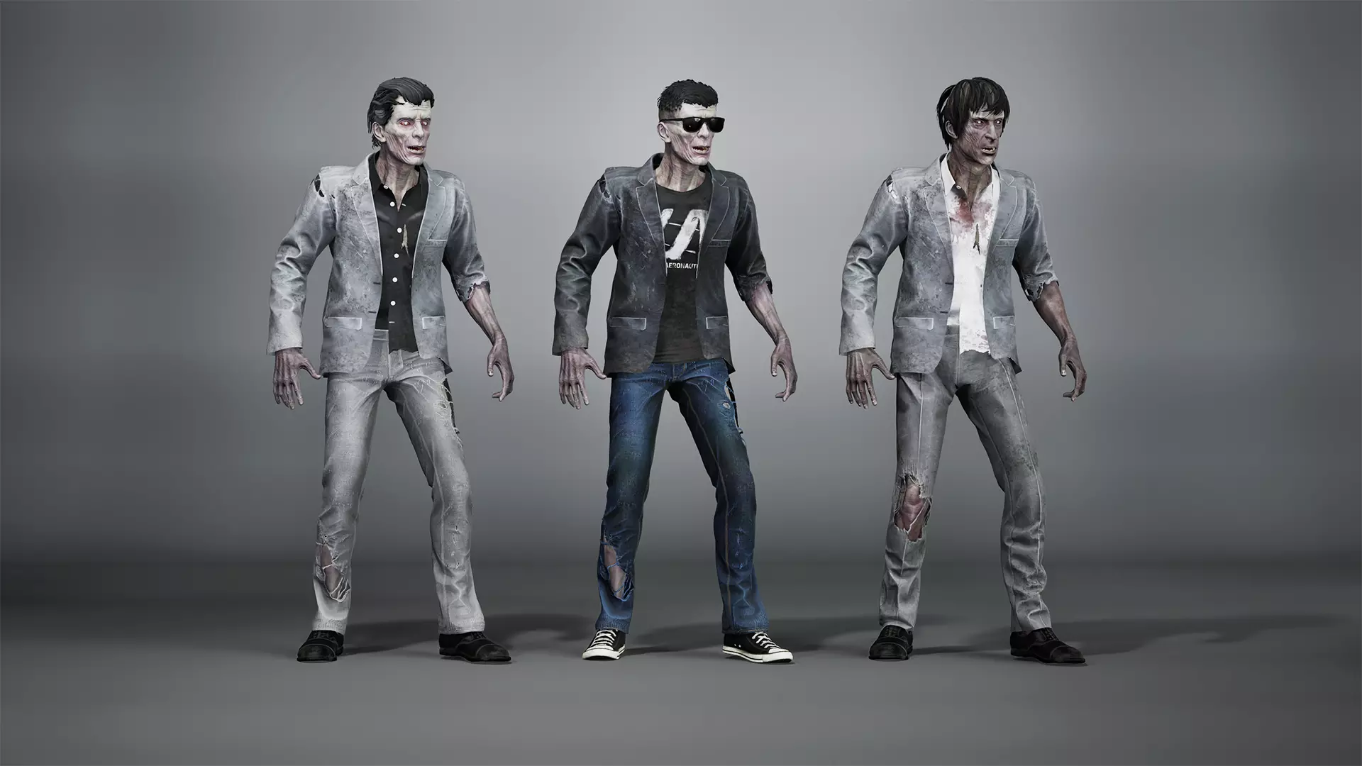 Zombie Buisness Jackets Clothes Low-poly 3D model_0