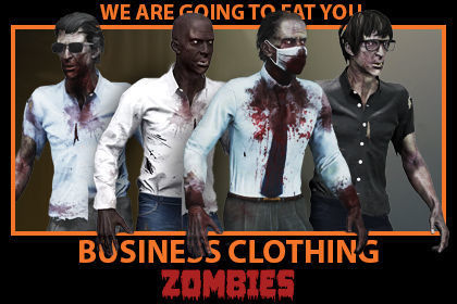 Zombie Buisness Clothes Low-poly 3D model_5