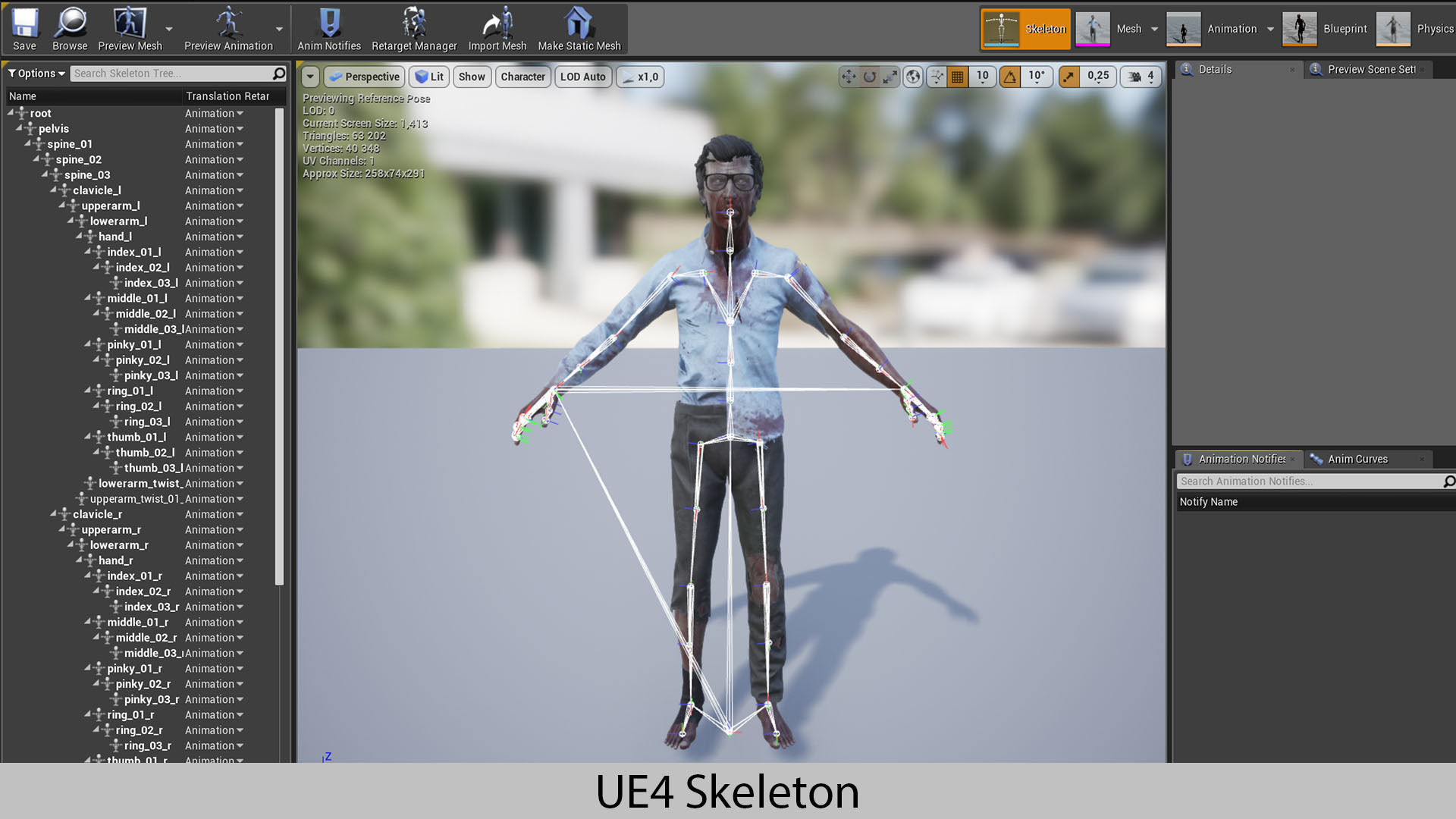 Zombie Buisness Clothes Low-poly 3D model_3