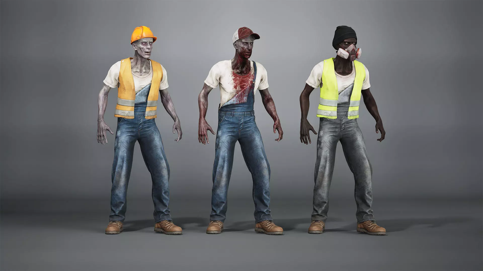 Zombie Builder Low-poly 3D model_0