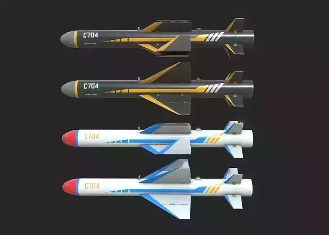 C704 C-704 Air-to-Ground Missile Light Anti-ship Missile Low-poly 3D model