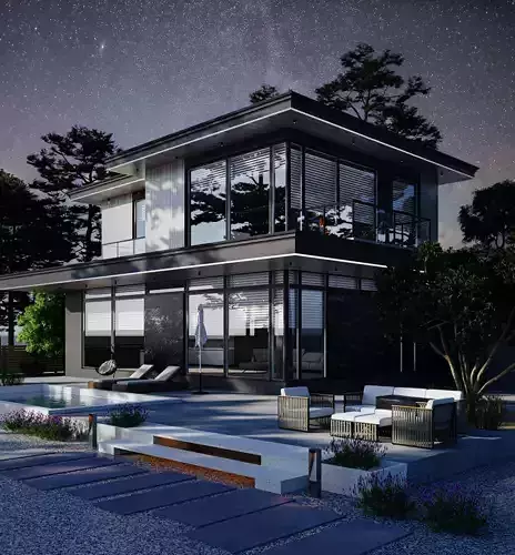 dark villa design 