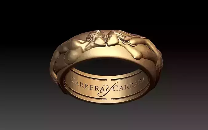 KISS ENGAGEMENT RING 3D print model