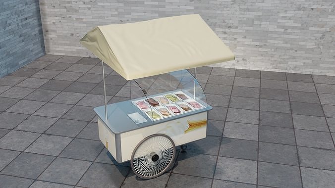 Icecreamcart Low-poly 3D model