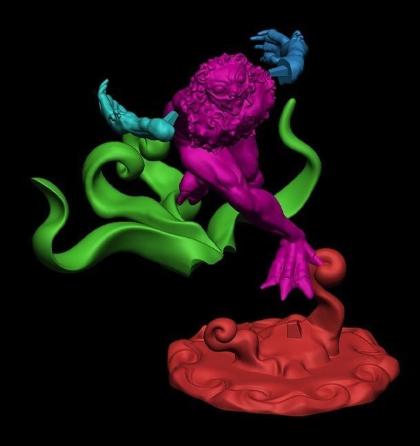 LION RUNNING SCULPTURE Free 3D print model_4