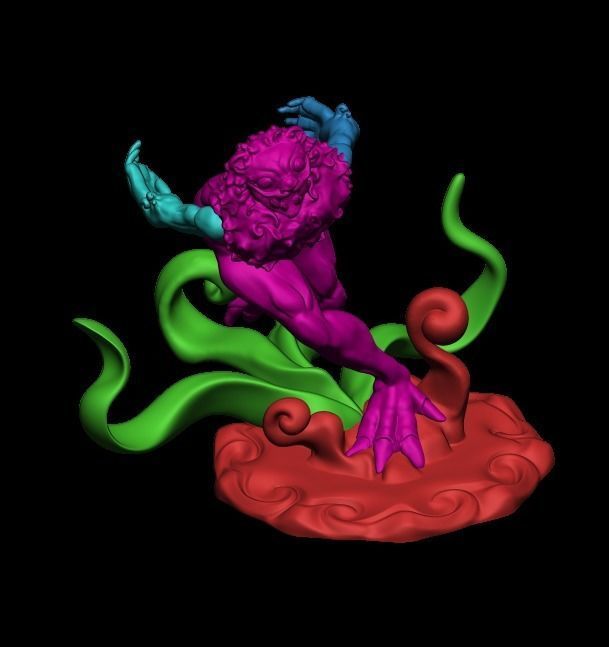 LION RUNNING SCULPTURE Free 3D print model_3