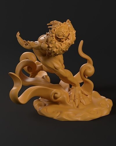 LION RUNNING SCULPTURE Free 3D print model
