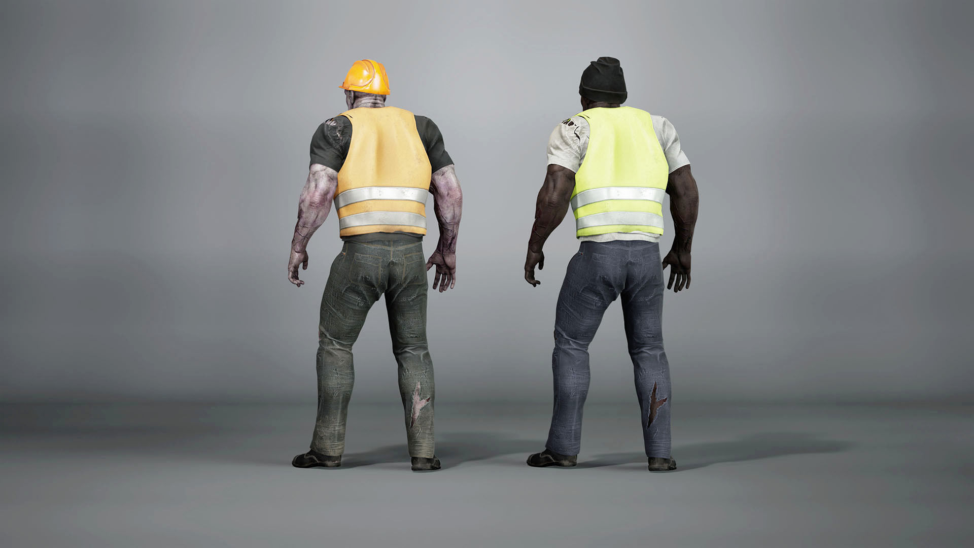 Muscle Zombie Builder Low-poly 3D model_2