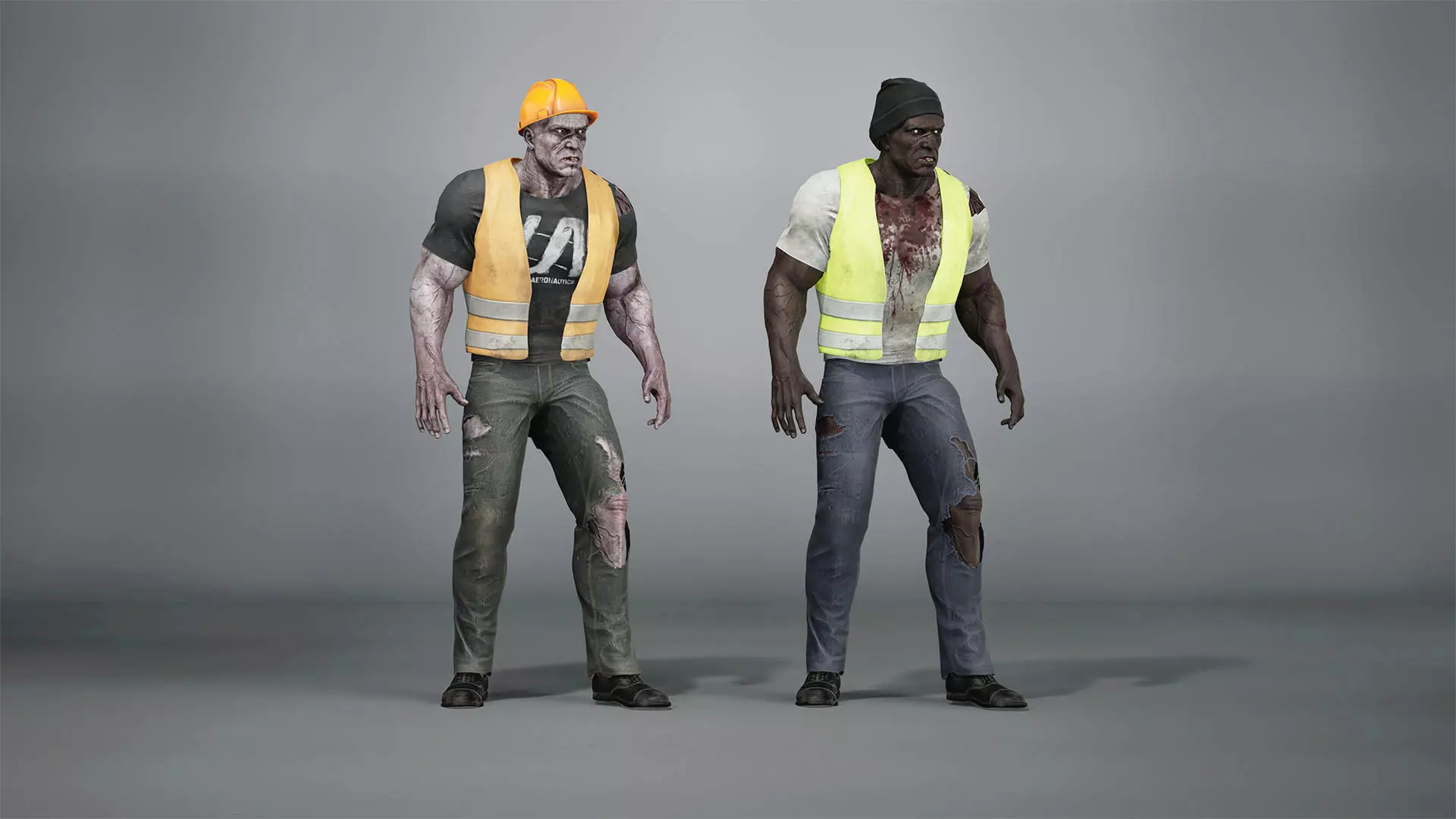 Muscle Zombie Builder Low-poly 3D model_0