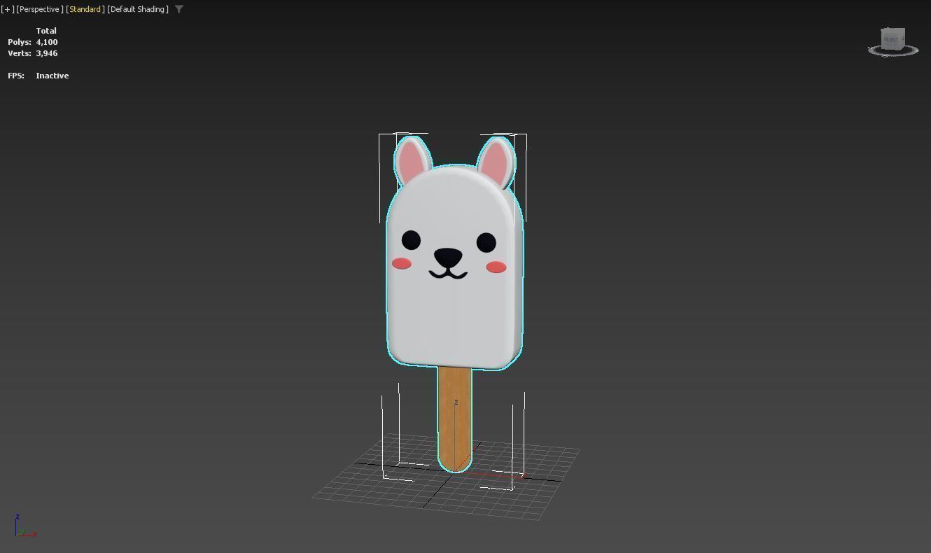 Cartoon Sheep Ice Cream Cute Low-poly 3D model_7