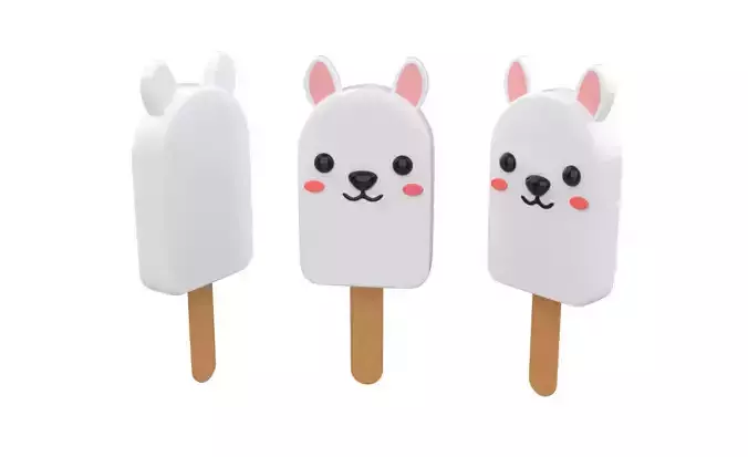 Cartoon Sheep Ice Cream Cute Low-poly 3D model