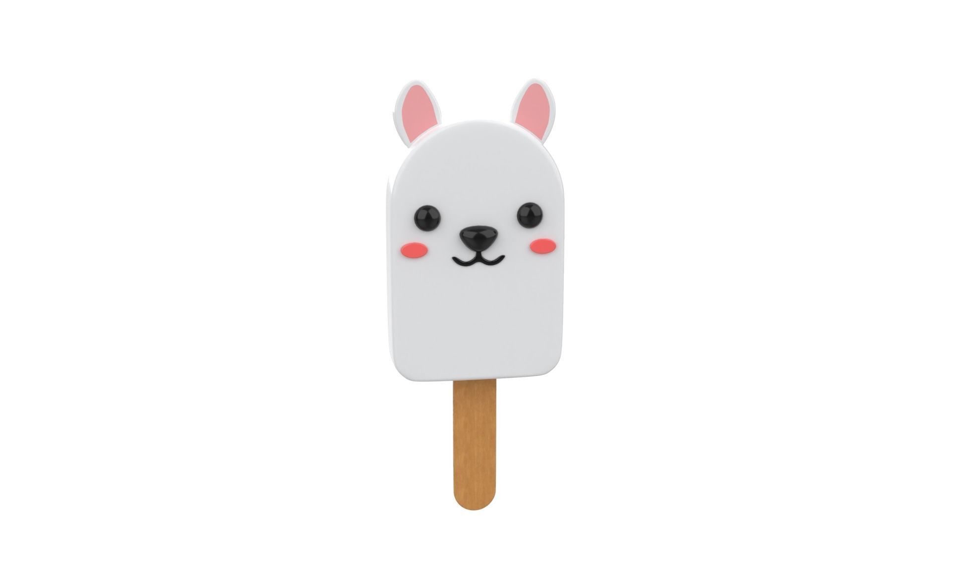 Cartoon Sheep Ice Cream Cute Low-poly 3D model_16