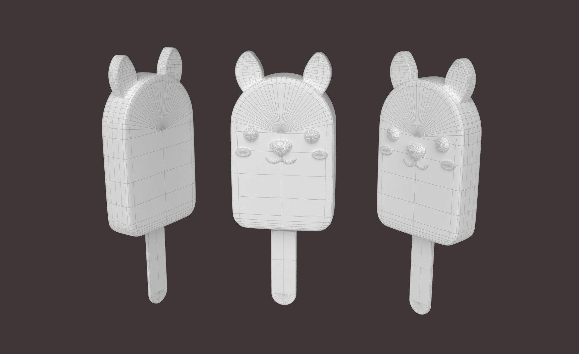 Cartoon Sheep Ice Cream Cute Low-poly 3D model_9