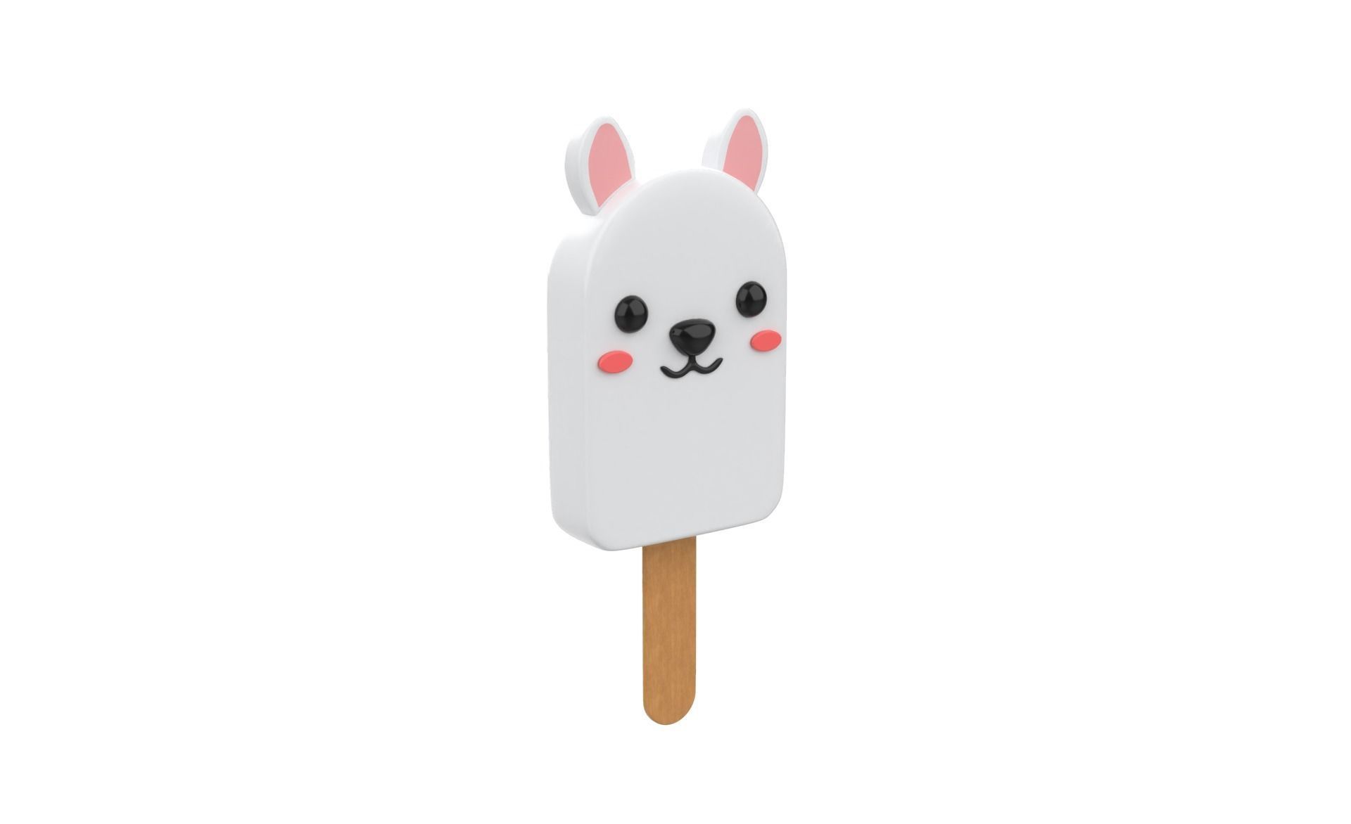 Cartoon Sheep Ice Cream Cute Low-poly 3D model_15
