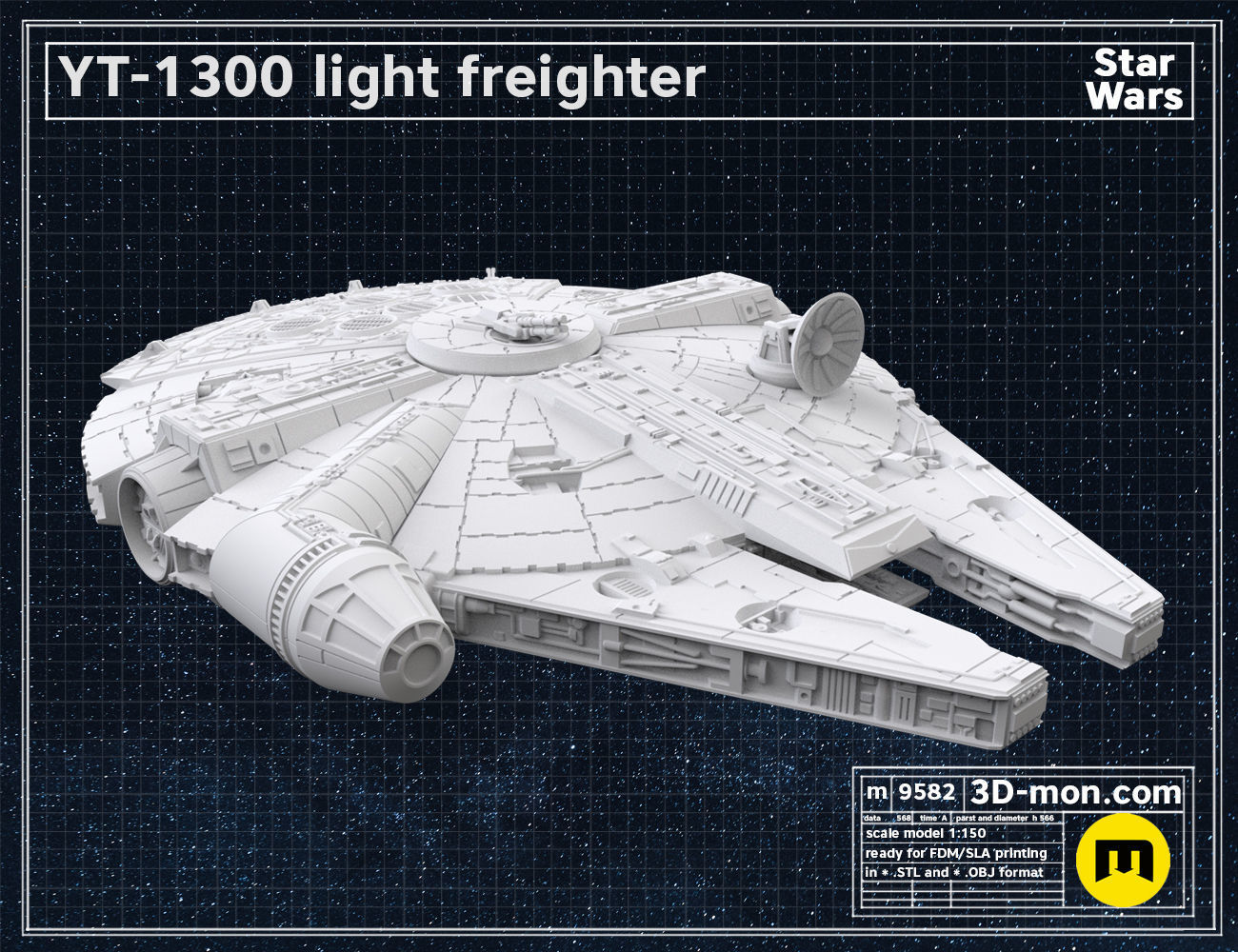YT-1300 light freighter 3D print model_10