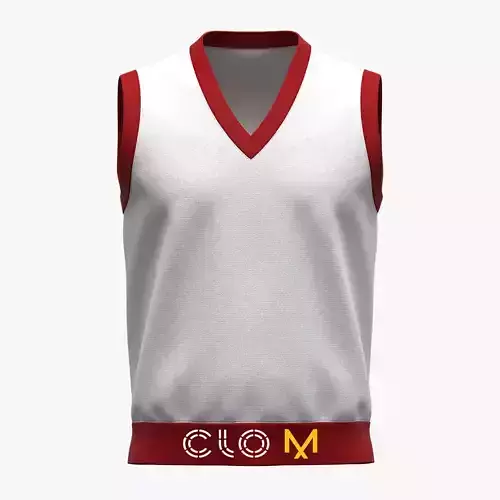  V-Neck Knitted Vest CLO File