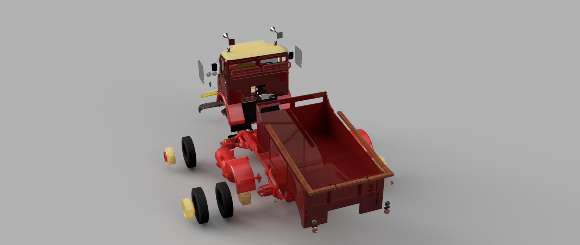 Miniature classic lorry 3D print model_9