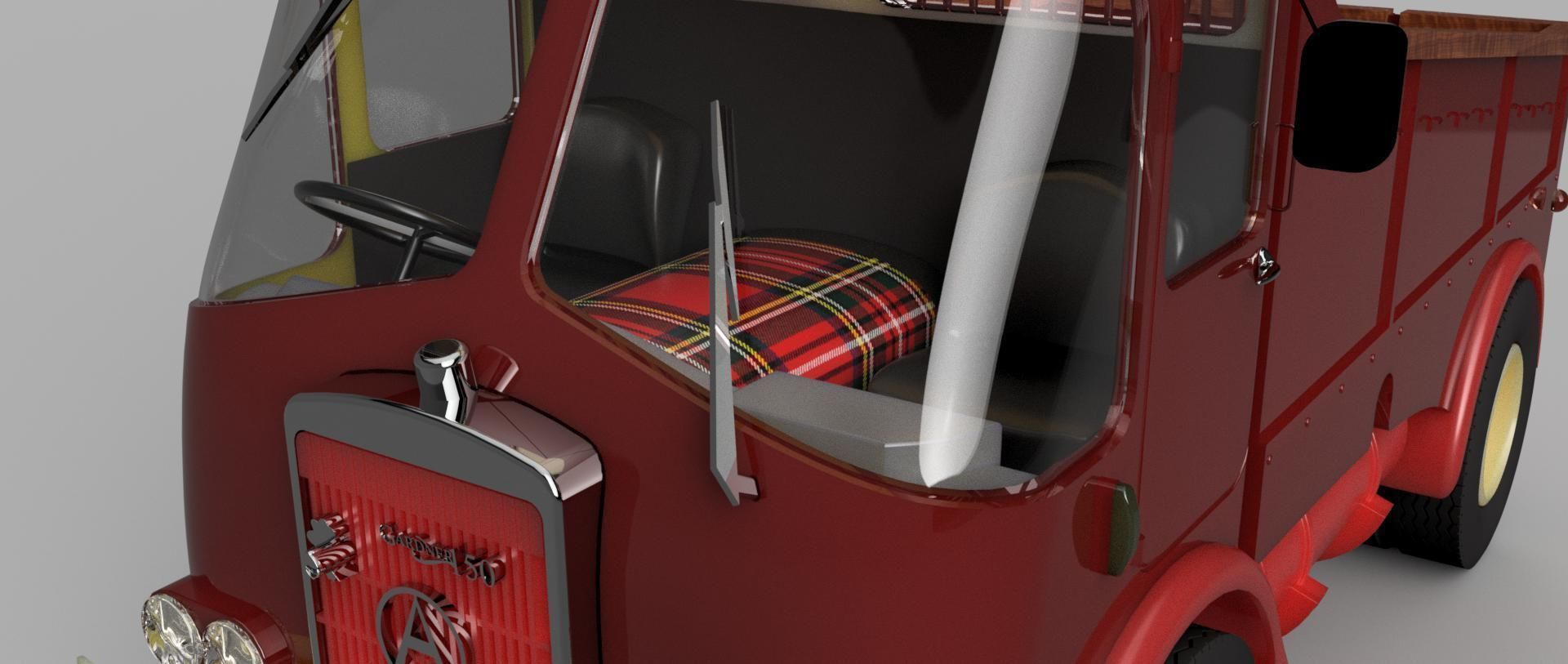 Miniature classic lorry 3D print model_6