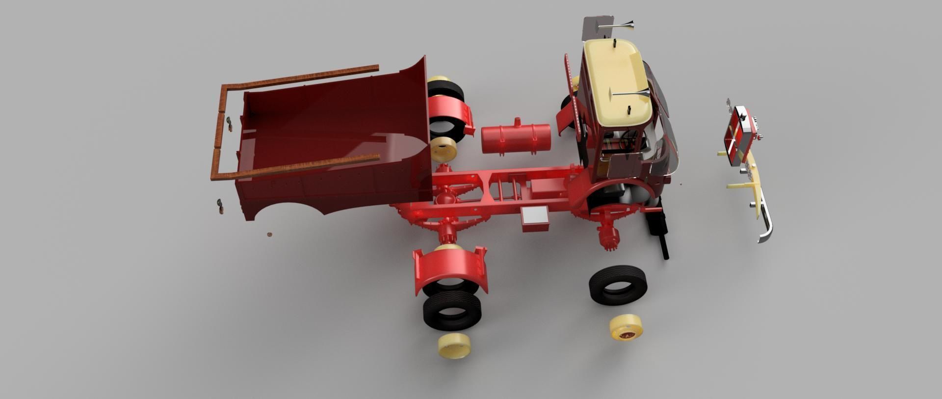 Miniature classic lorry 3D print model_10