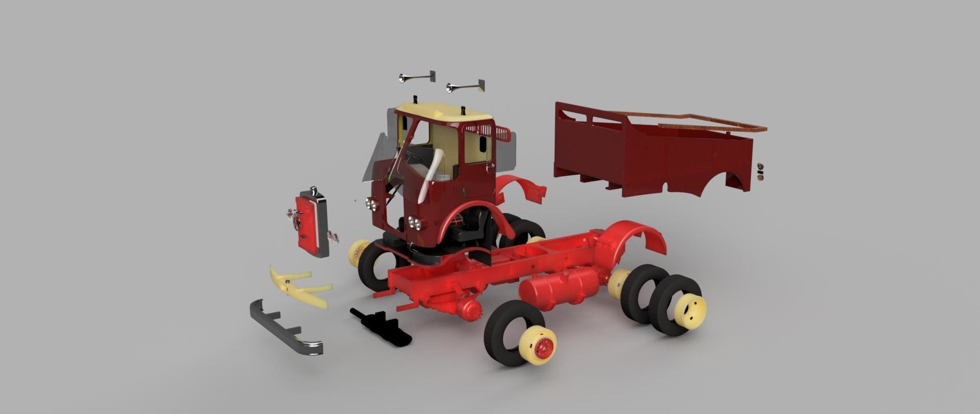 Miniature classic lorry 3D print model_7