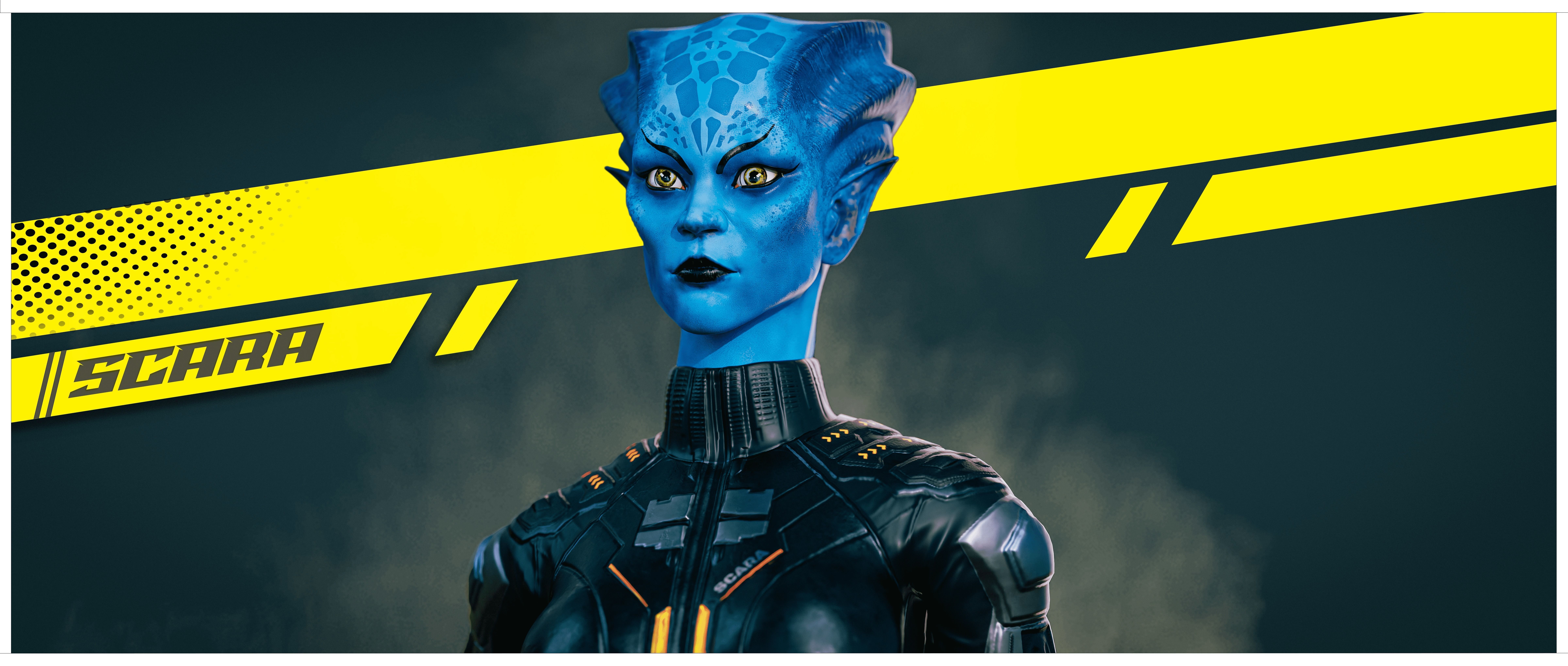 Game ready scifi character female Low-poly 3D model_3